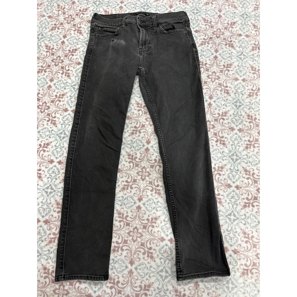Hollister Slim Straight Advanced Stretch Jeans Mens 31x32 Faded Black Distressed